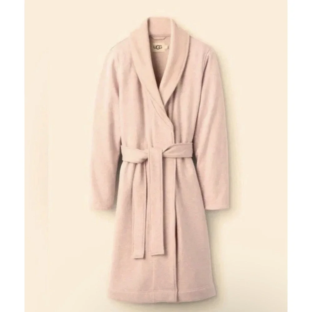 UGG Duffield II Soft Collar Bathrobe Seashell Pink Heather XS Women's NEW IN PKG
